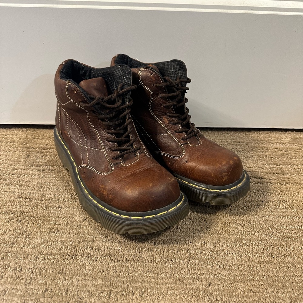 DOC MARTENS 2B97 Y2K 90s Brown Chunky Platform High Top Shoe Boots 9 US womens
